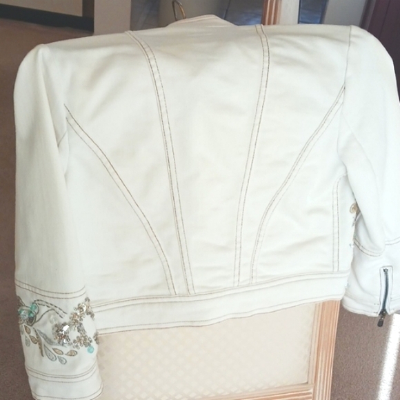 Vintage Cache New... White denim jacket,embellishments,size S, - Picture 16 of 16